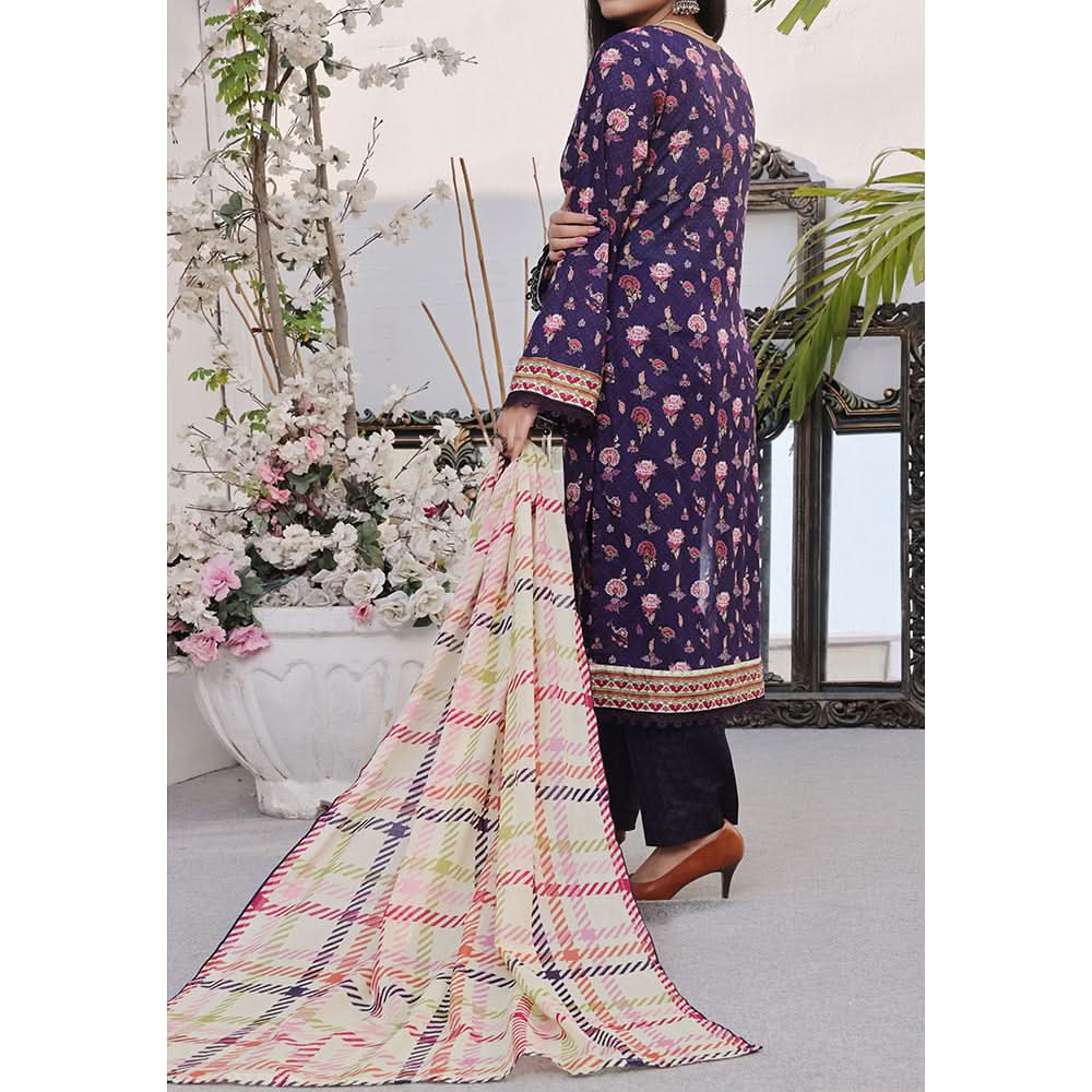 Vs Signature Printed Lawn Unstitched Suit 3Pcs - 342