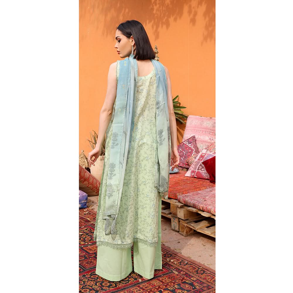 Rashid Samar Printed Embroidered Lawn Unstitched 3Pcs Suit - 8153