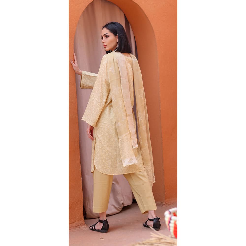 Rashid Samar Printed Embroidered Lawn Unstitched 3Pcs Suit - 8154