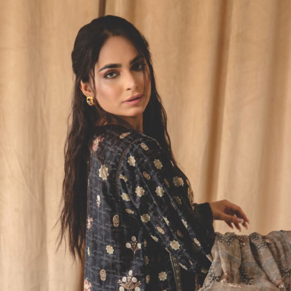 Rashid Chandni Printed Embroidered Lawn Unstitched 3Pcs Suit - 8040