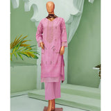 Minahil Printed Lawn Embroidered 3Pcs Suit with Bember Dupatta - 7