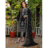 Schick Munsha Chiffon Fancy Embroidered Semi Stich 3Pcs Suit - 6