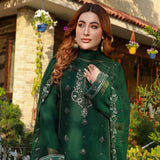 Schick Munsha Chiffon Fancy Embroidered Semi Stich 3Pcs Suit - 3