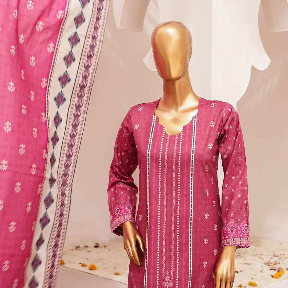 Shibra Printed Lawn Unstitched 3Pcs Suit - 3