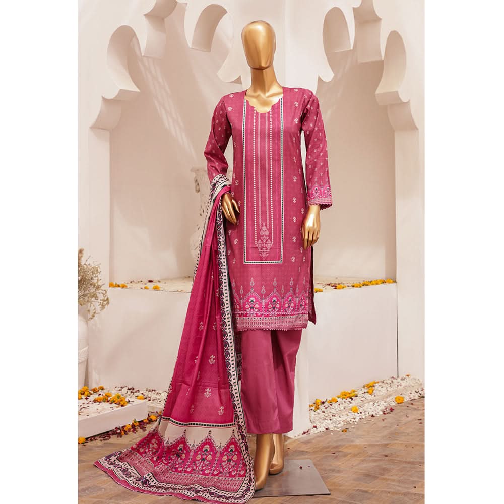 Shibra Printed Lawn Unstitched 3Pcs Suit - 3