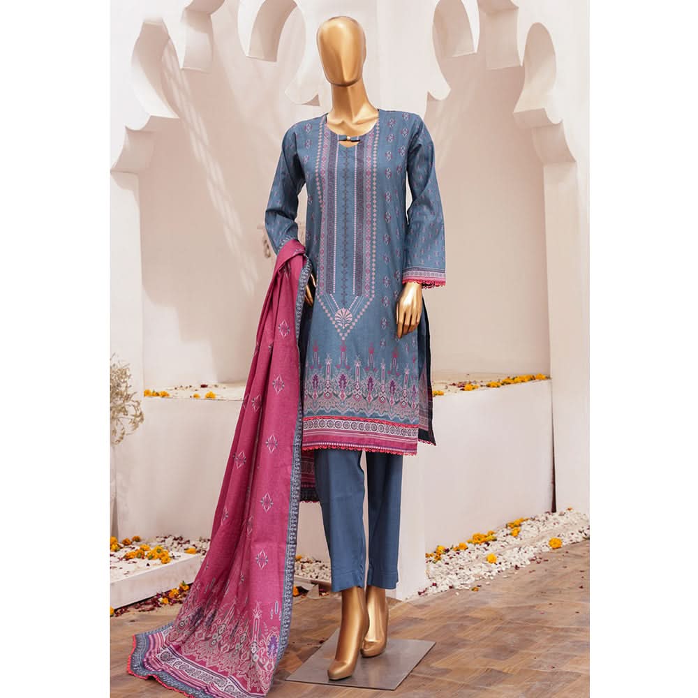 Shibra Printed Lawn Unstitched 3Pcs Suit - 5
