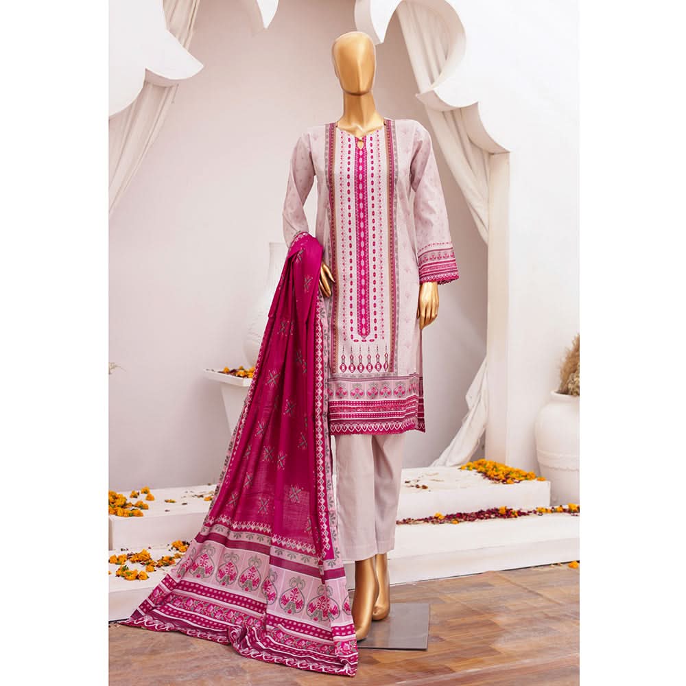 Shibra Printed Lawn Unstitched 3Pcs Suit - 4