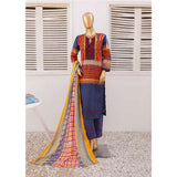 Zoha Lawn Printed Embroidered 3Pcs Suit with Bember Dupatta - 5