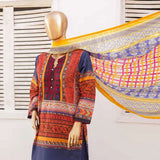 Zoha Lawn Printed Embroidered 3Pcs Suit with Bember Dupatta - 5