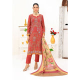 Bin Hameed Dania Printed Lawn Suit 3Pcs with Zari Lining Dupatta - 3
