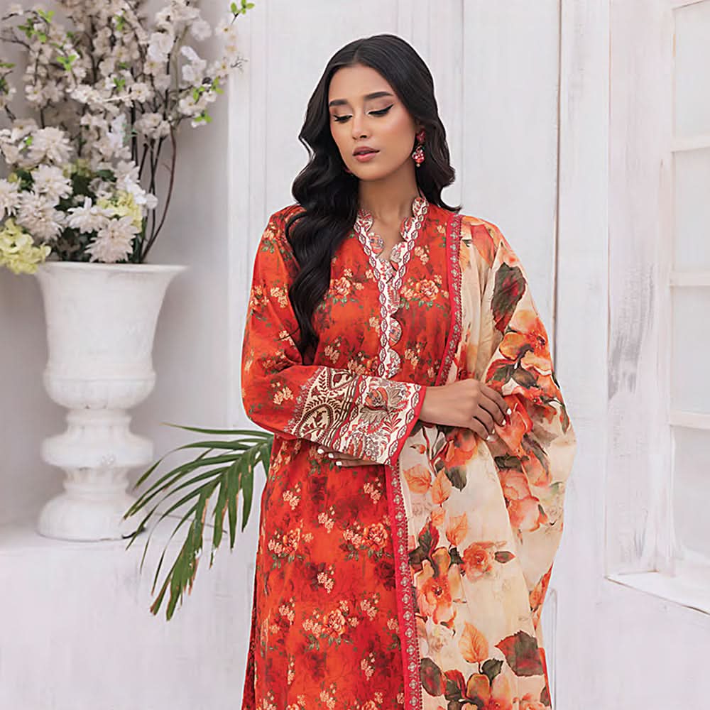 Mirha Printed Lawn Unstitched 3Pcs Suit - MP-0022