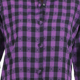 Women's Embroidered Stitched Kurti - Purple