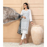 Tawakkal Serra Lawn Banarsi Jacquard Embroidered Unstitched Suit 3Pcs - 9