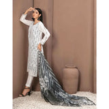 Tawakkal Serra Lawn Banarsi Jacquard Embroidered Unstitched Suit 3Pcs - 11