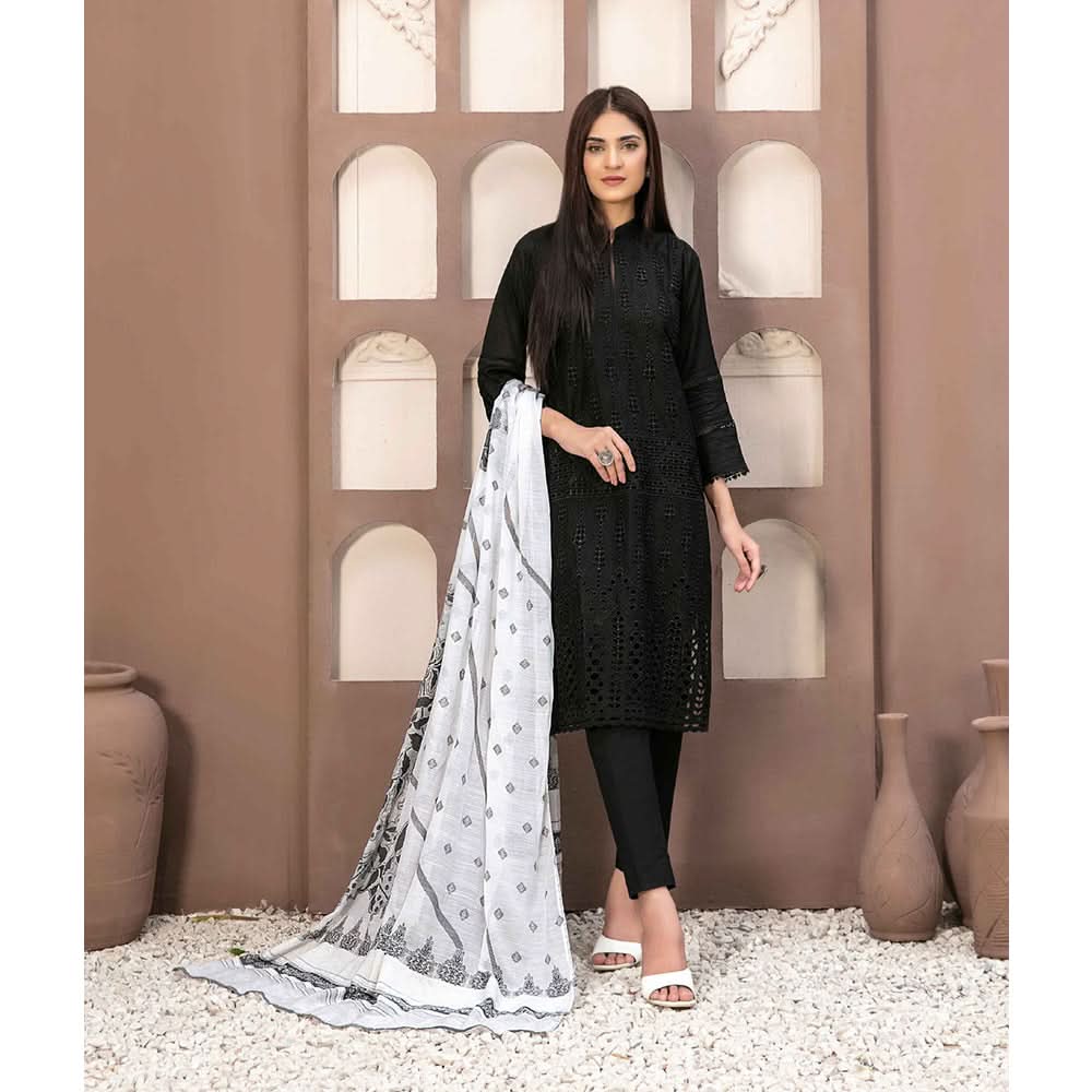 Tawakkal Serra Lawn Banarsi Jacquard Embroidered Unstitched Suit 3Pcs - 12