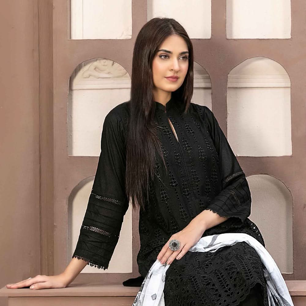 Tawakkal Serra Lawn Banarsi Jacquard Embroidered Unstitched Suit 3Pcs - 12