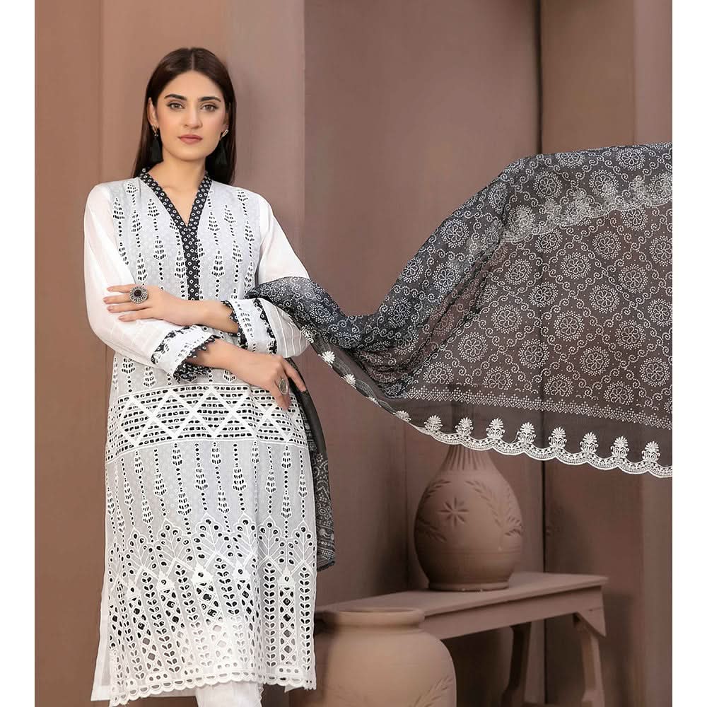 Tawakkal Serra Lawn Banarsi Jacquard Embroidered Unstitched Suit 3Pcs - 10