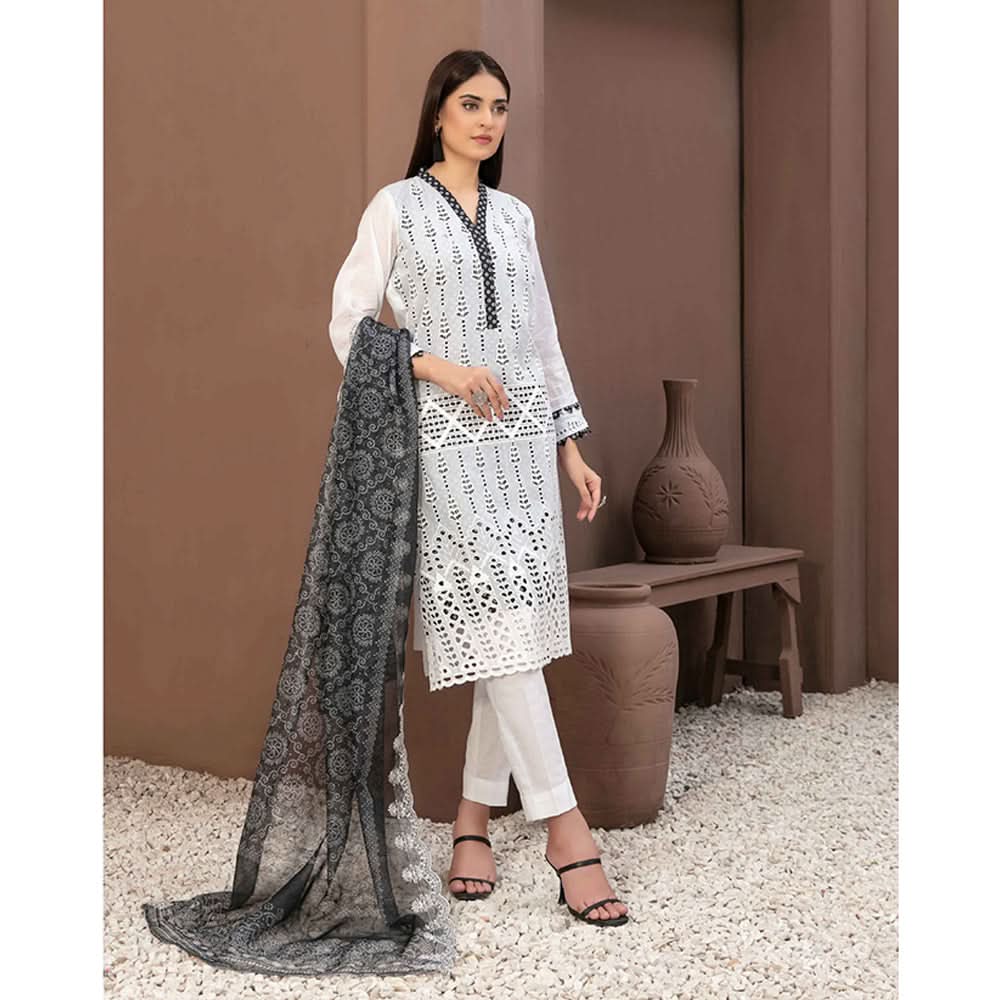 Tawakkal Serra Lawn Banarsi Jacquard Embroidered Unstitched Suit 3Pcs - 10
