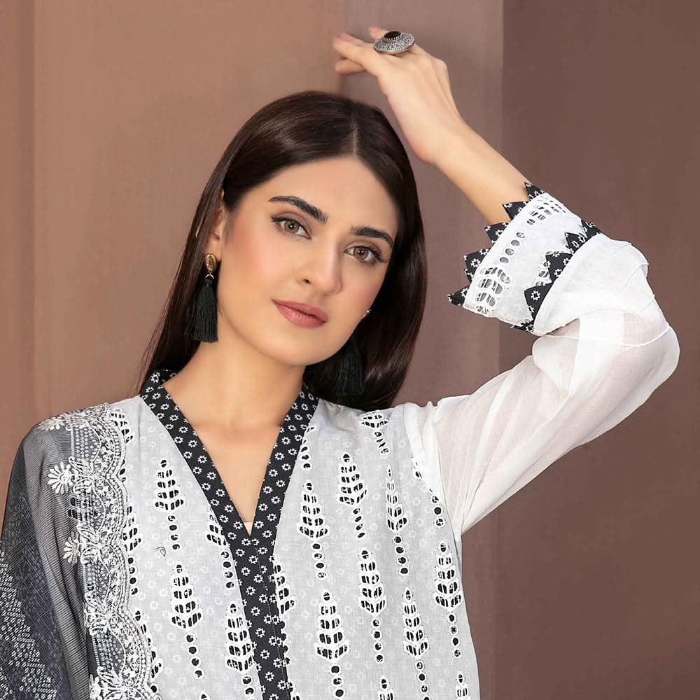 Tawakkal Serra Lawn Banarsi Jacquard Embroidered Unstitched Suit 3Pcs - 10
