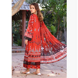 Schick Sitara Gold Printed Unstitched 3Pcs Suit With Dupatta - 6
