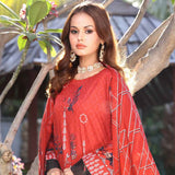 Schick Sitara Gold Printed Unstitched 3Pcs Suit With Dupatta - 6