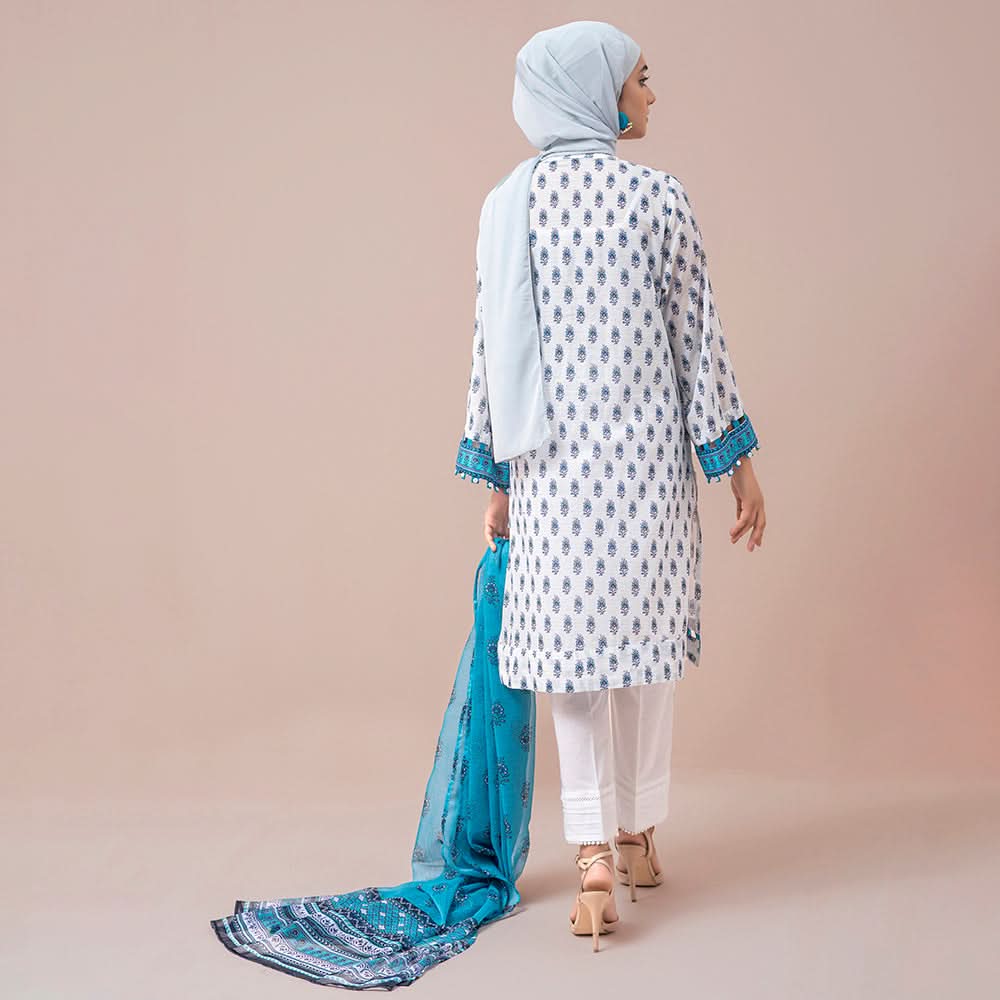 Eminent Printed Digital Lawn With Chiffon Dupatta Unstitched 3Pcs Suit - ES24LP3P09