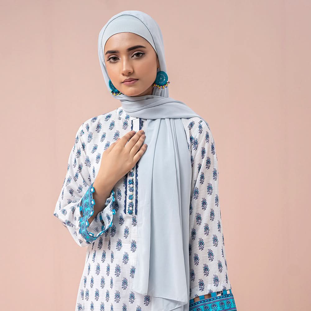 Eminent Printed Digital Lawn With Chiffon Dupatta Unstitched 3Pcs Suit - ES24LP3P09