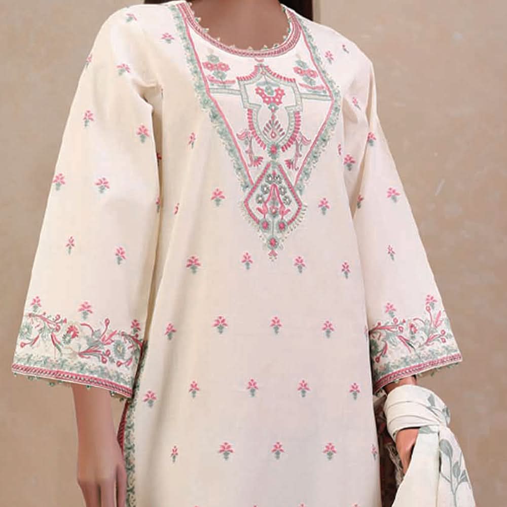 Saya Jacquard Printed Embroidered Unstitched 3Pcs Suit - E33