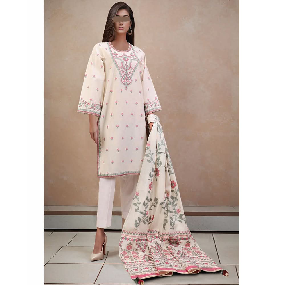 Saya Jacquard Printed Embroidered Unstitched 3Pcs Suit - E33