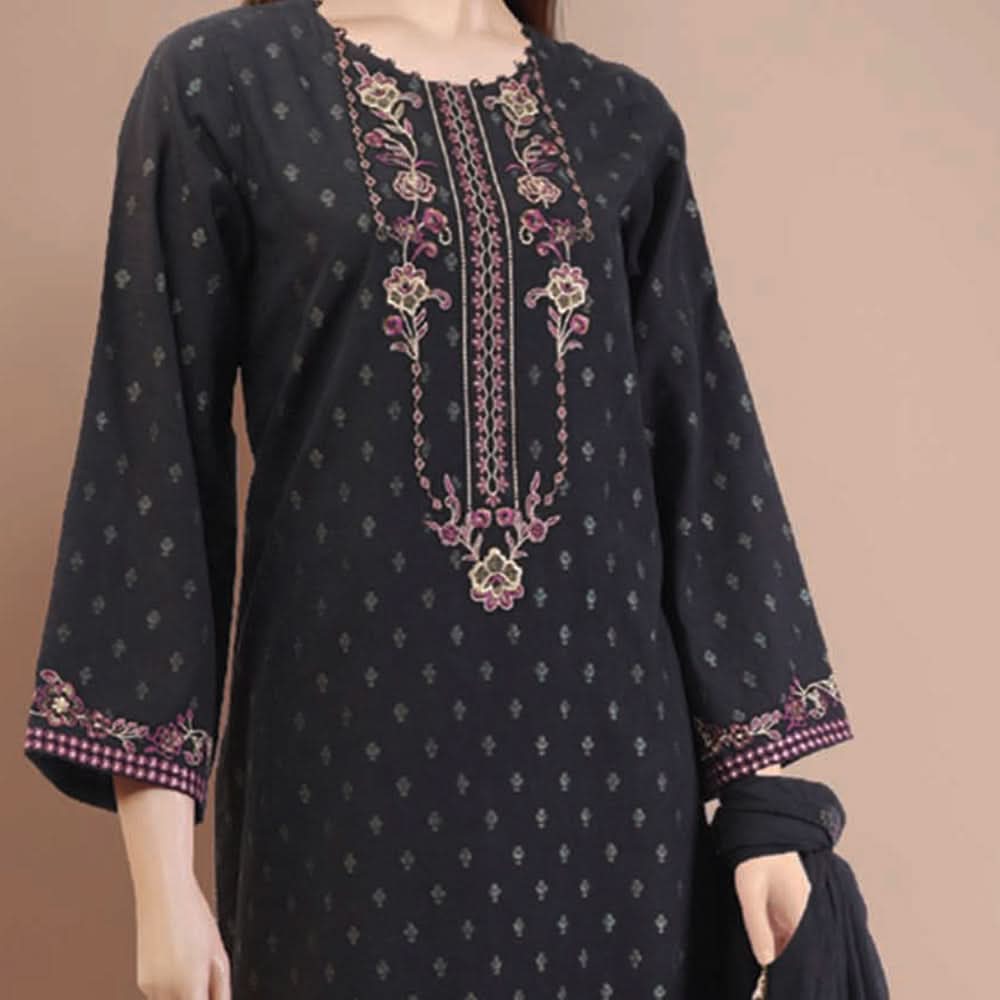 Saya Jacquard Printed Embroidered Unstitched 3Pcs Suit - E35