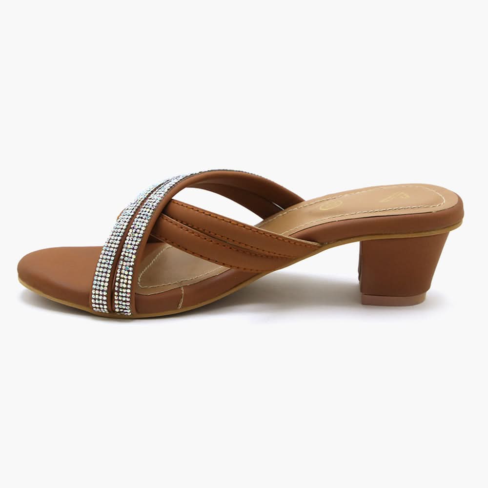 Girls Heel Slipper - Mustard