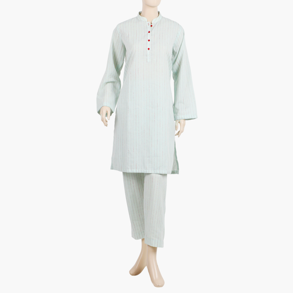 Women's Stripe Shalwar Suit - Mint