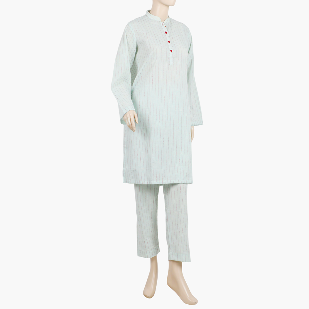 Women's Stripe Shalwar Suit - Mint