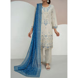 Anmaol Printed Embroidered Unstitched 3pcs Suit - 1013