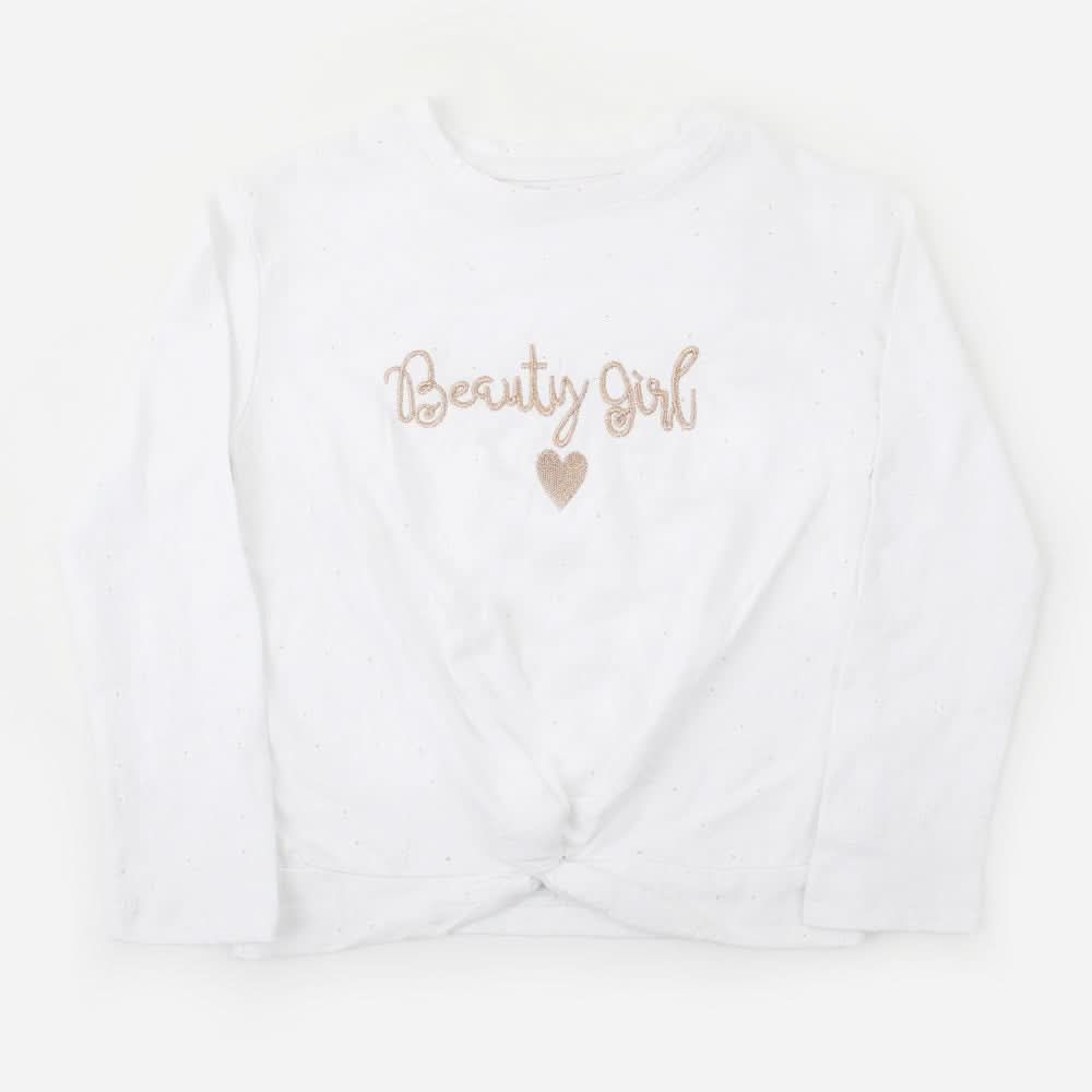 Girls Knitted Top - White
