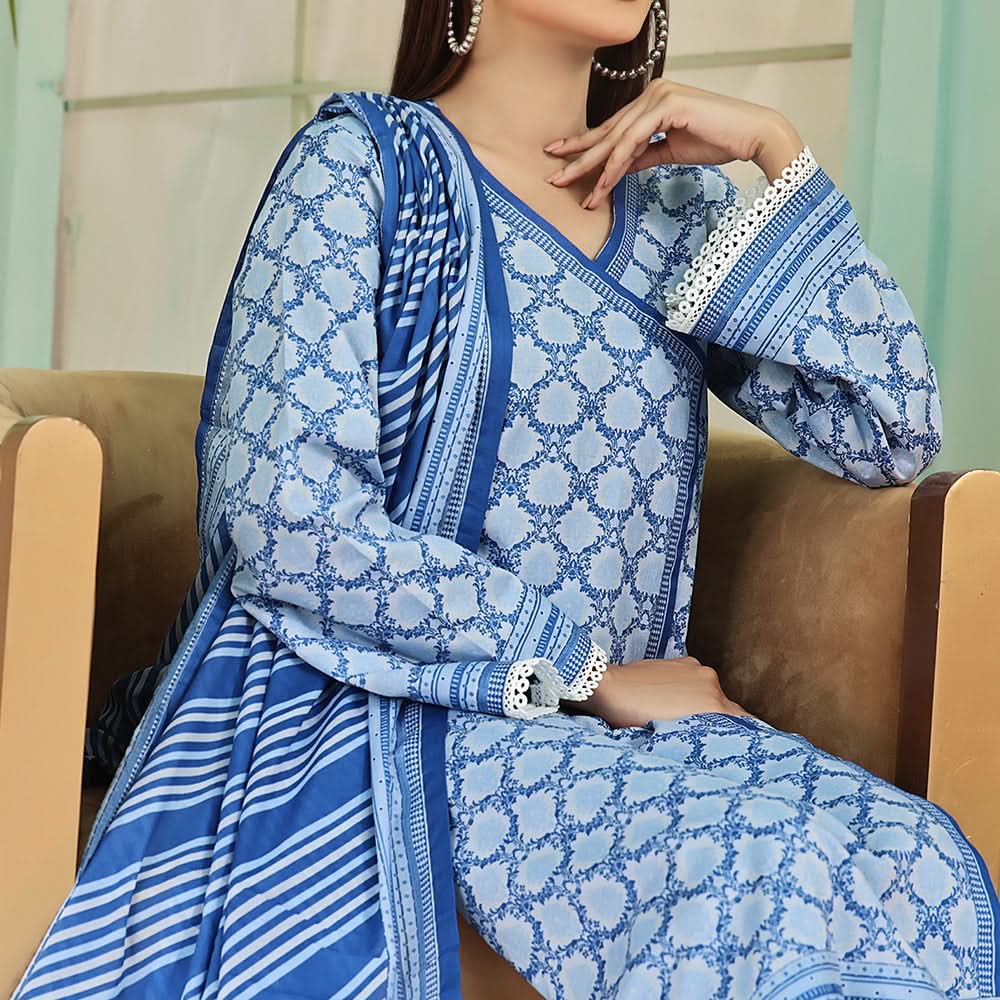 VS-AYESHA ALISHBA Cambric Printed Unstitched 3pcs Suit - 193