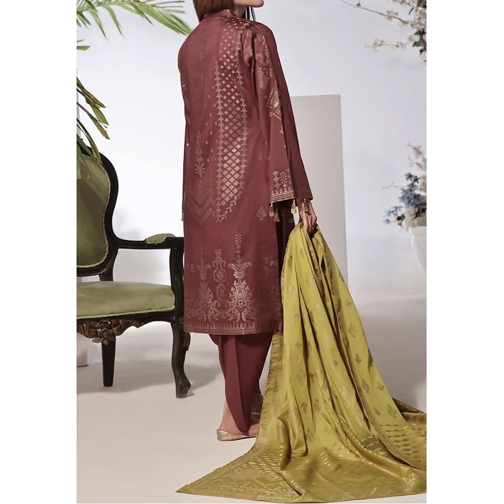 VS-JACQAURD Cambric Printed Unstitched 3pcs Suit - 2302-B