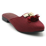 Girls Backless Pump - Maroon