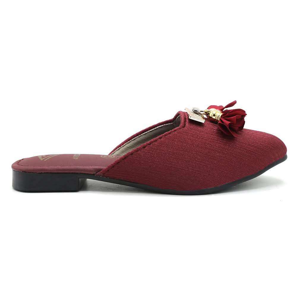 Girls Backless Pump - Maroon