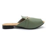 Girls Backless Pump - Light Green