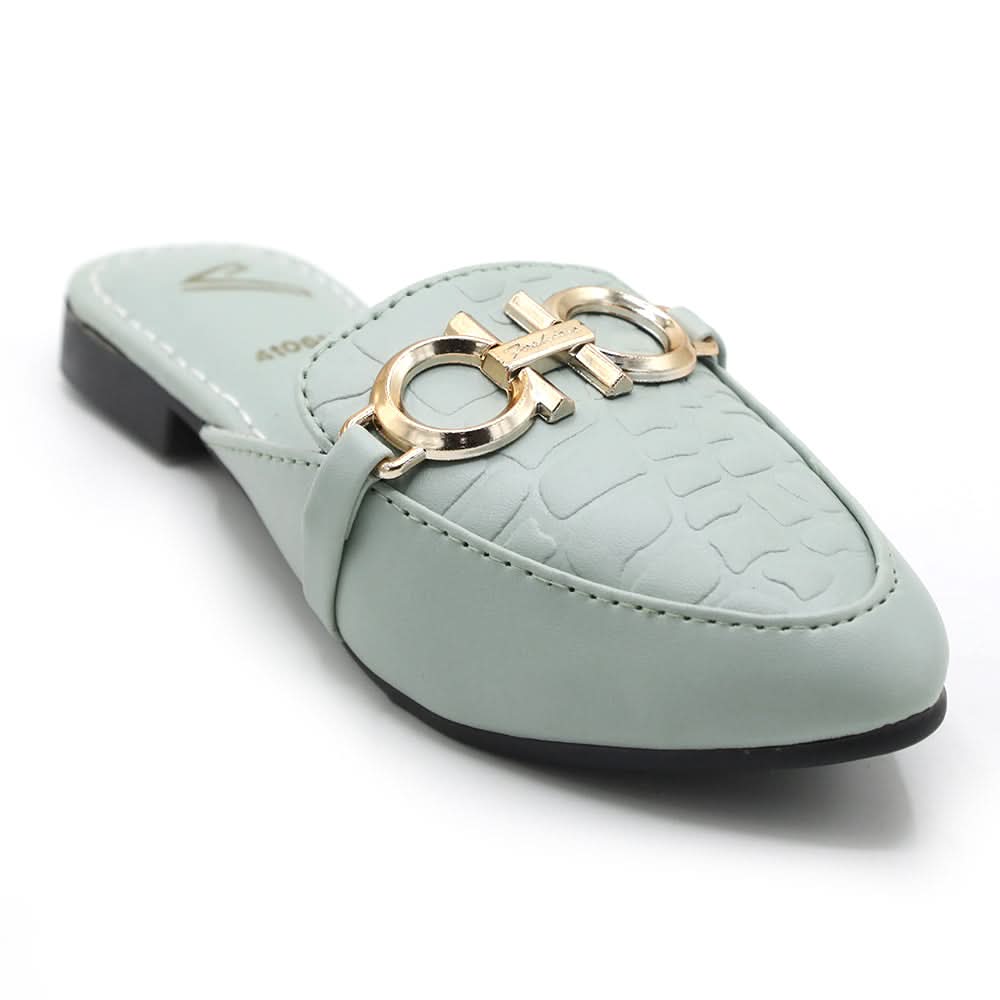 Girls Backless Pump - Light Green