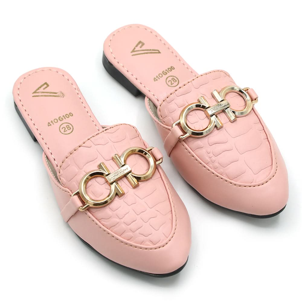 Girls Backless Pump Slipper - Pink