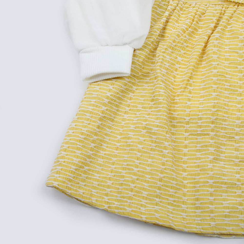 Girls Full Sleeves 3pcs Suit - Yellow