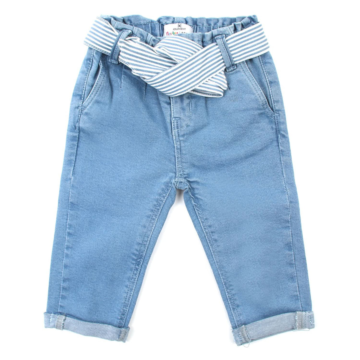 Eminent Newborn Girls Denim Pant - Ice Blue