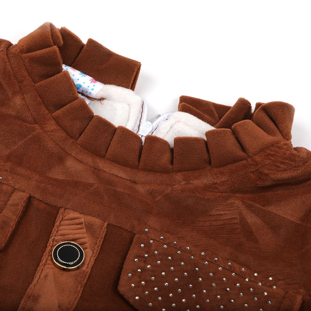 Girl Full Sleeves Tight Suit - Brown