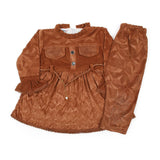 Girl Full Sleeves Tight Suit - Brown