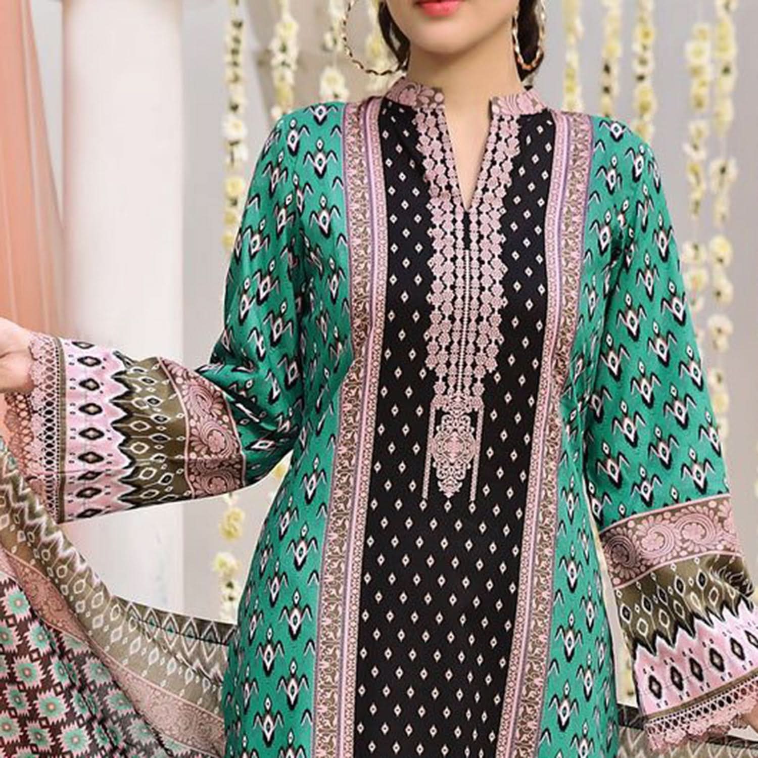 VS-AYESHA ALISHBA Cambric Printed Unstitched 3pcs Suit - 228