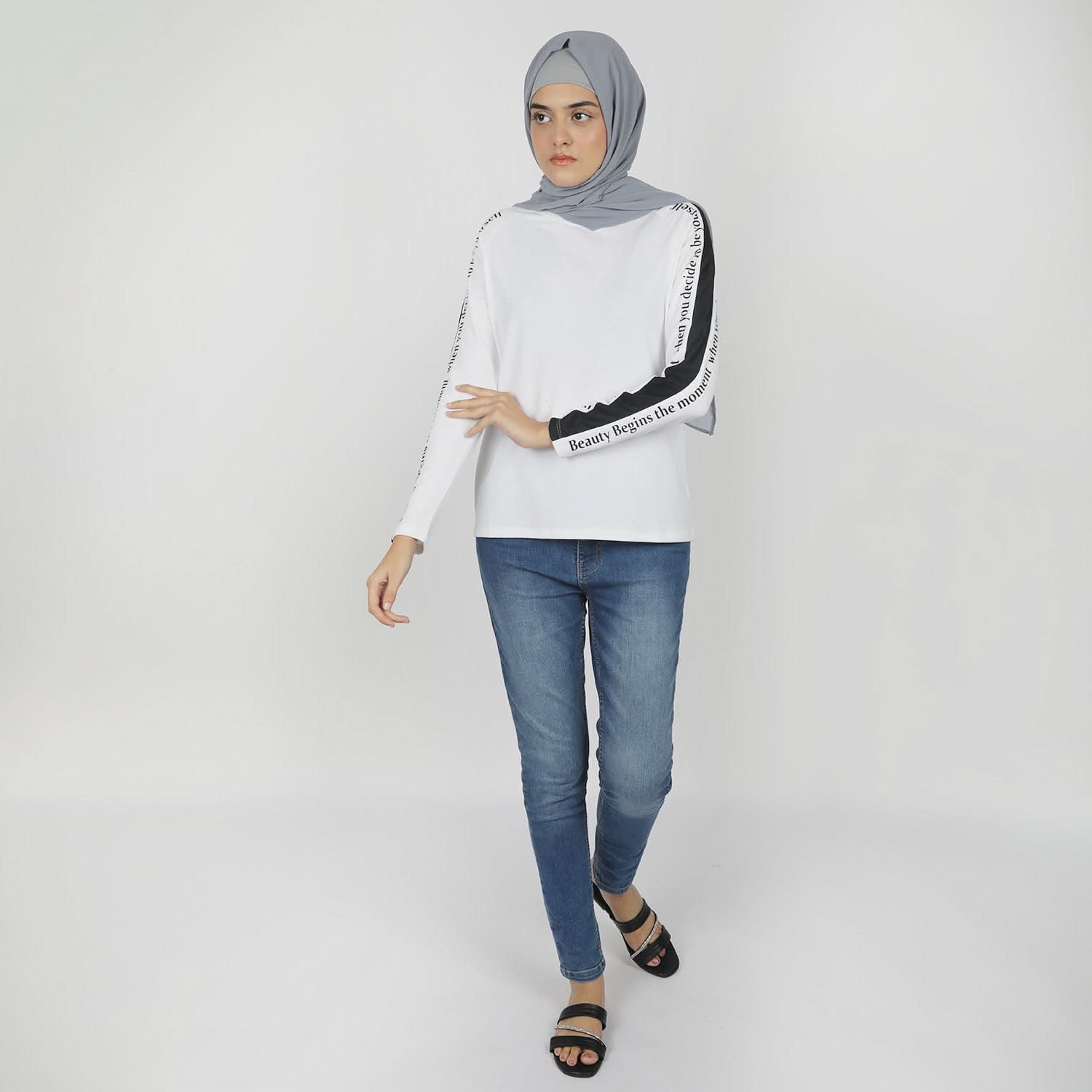 Eminent Women's Full Sleeves T-Shirt - White