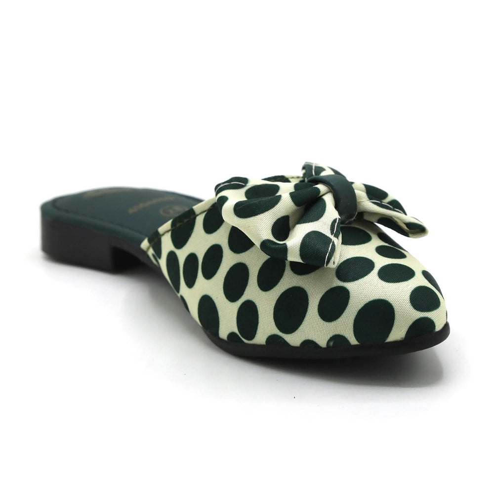 Girls Backless Pump - Green