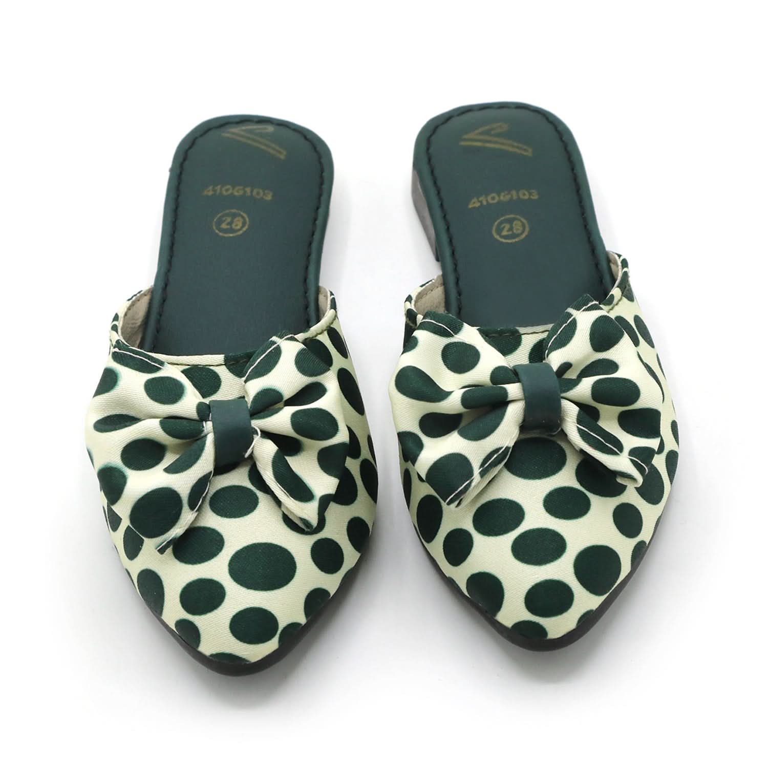 Girls Backless Pump - Green